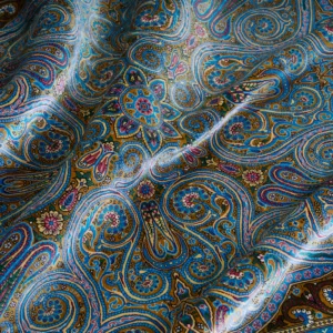 فرش تمام ابریشم یک در یک نقش ترمه